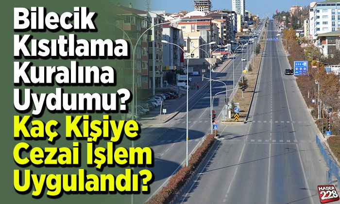 Bilecik Kısıtlama Kuralına Uydumu Kaç Kişiye Cezai İşlem Uygulandı
