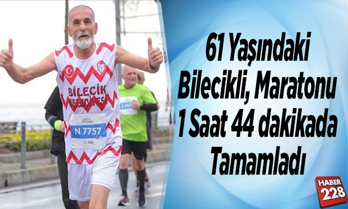 Bilecikli 61 yaşındaki atlet maratonu 1 saat 44 dakikada tamamladı