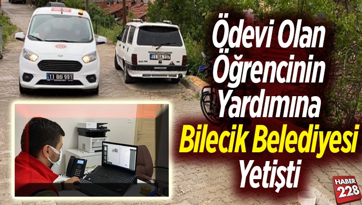 Ödevi Olan Öğrencinin Yardımına Bilecik Belediyesi Yetişti