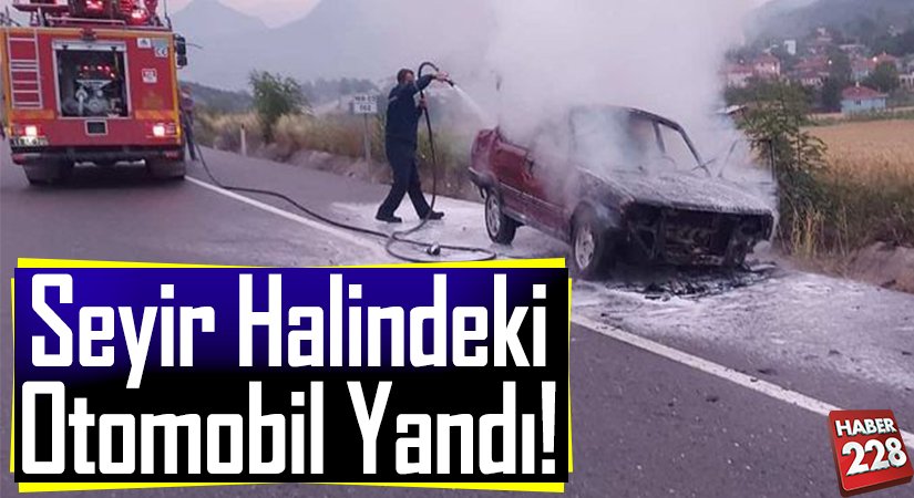 Seyir halindeki otomobil yandı