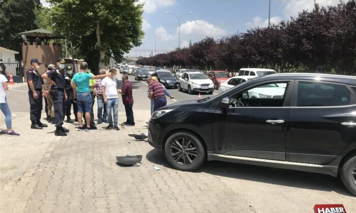 otomobil ile elektrikli motosiklet çarpıştı 1 yaralı (2)