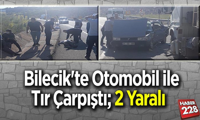 otomobil ile tır çarpıştı 2 yaralı