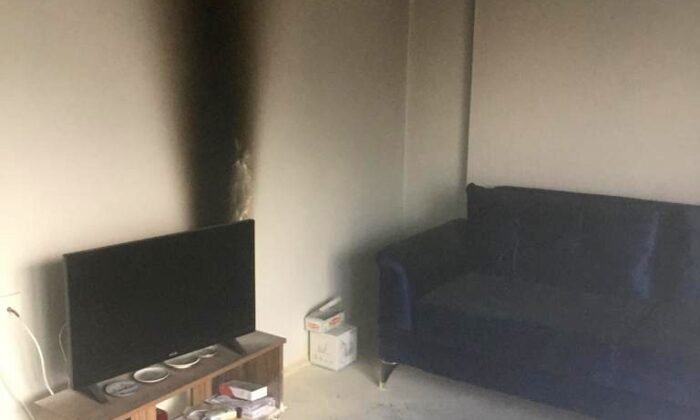 OSMANELİ'DE 4 KATLI BİNADA YANGIN