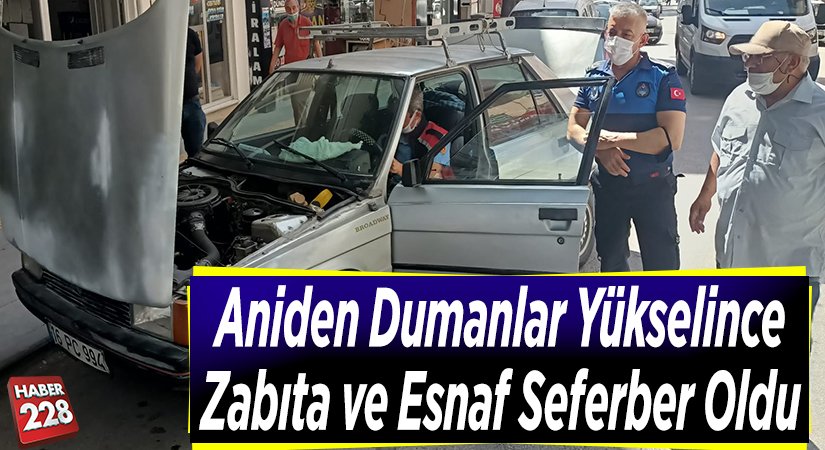 Aniden dumanlar yükselince zabıta ve esnaf seferber oldu