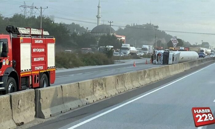 Gaz yüklü tanker devrildi (5)