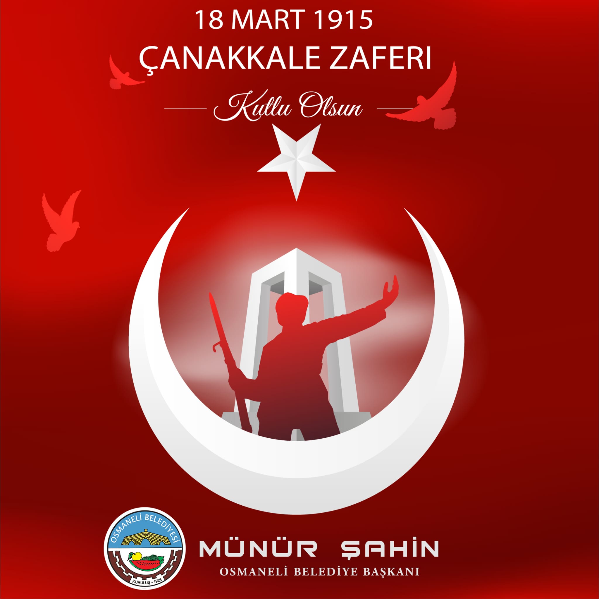 Başkan Münür Şahin’in 18 Mart Çanakkale Zaferi Mesajı