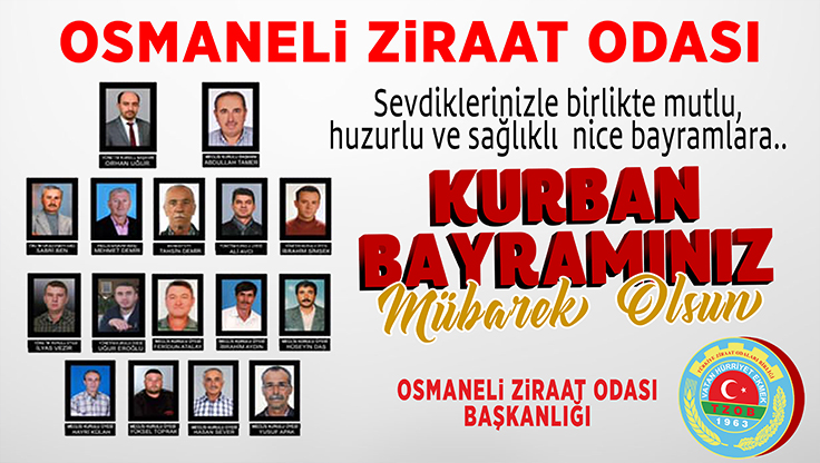 Osmaneli Ziraat Odası Kurban Bayramı Tebriği