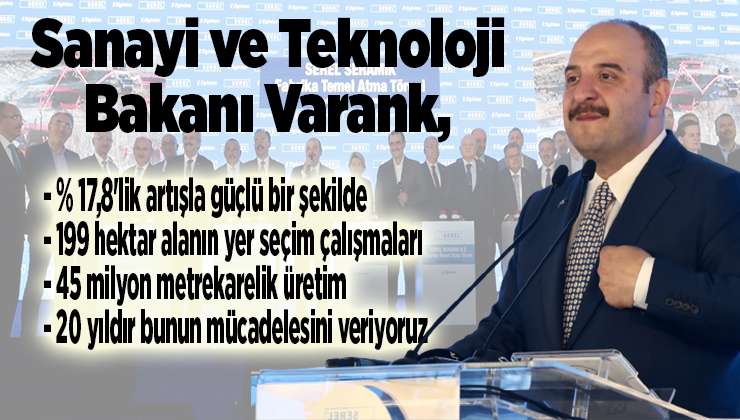 Sanayi ve Teknoloji Bakanı Varank, Bilecik’te temel atma töreninde konuştu: