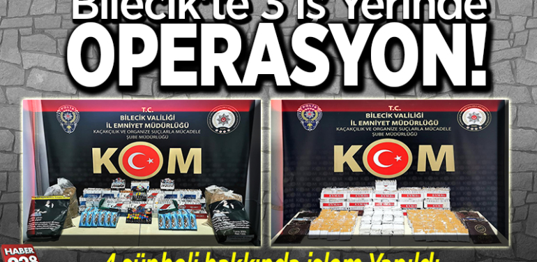 Bilecik’te 3 iş yerinde operasyon!