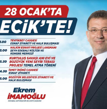 İBB BAŞKANI İMAMOĞLU’NUN BİLECİK PROGRAMI BELLİ OLDU