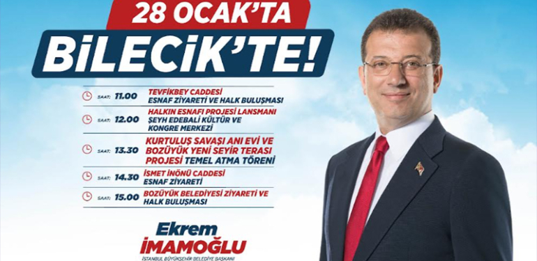 İBB BAŞKANI İMAMOĞLU’NUN BİLECİK PROGRAMI BELLİ OLDU