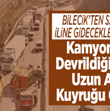 Marul yüklü kamyonetin devrildiği yolda uzun araç kuyruğu oluştu