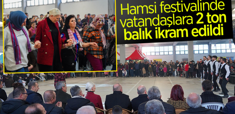 Bilecik’te hamsi festivalinde vatandaşlara 2 ton balık ikram edildi