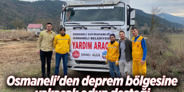 Osmaneli'den deprem bölgesine yakacak odun desteği
