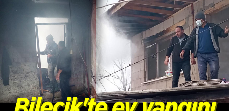 Bilecik’te meydana gelen yangında bir evde maddi hasar oluştu