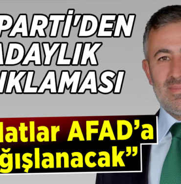 AİDATLAR AFAD'A BAĞIŞLANACAK