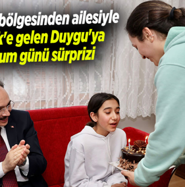 Deprem bölgesinden ailesiyle Bilecik'e gelen Duygu'ya doğum günü sürprizi