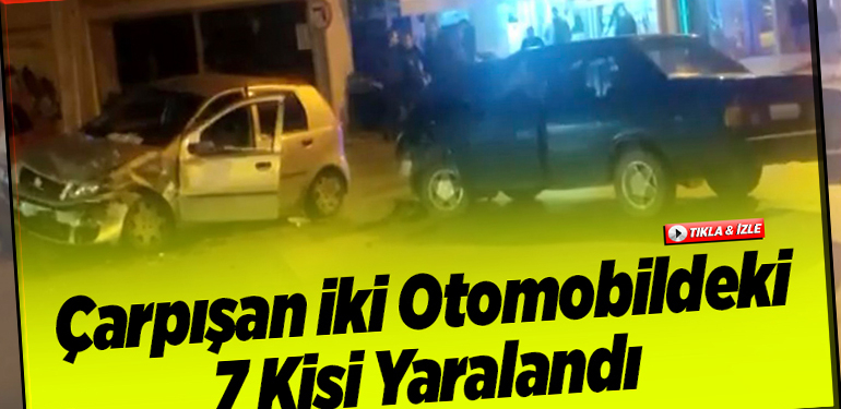 Çarpışan iki otomobildeki 7 kişi yaralandı