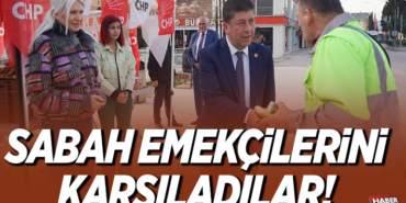 İŞÇİLERE SİMİT VE MEYVE SUYU İKRAM ETTİLER