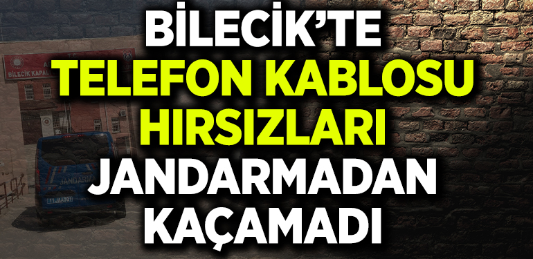 BİLECİK’TE TELEFON KABLOSU HIRSIZLARI JANDARMADAN KAÇAMADI
