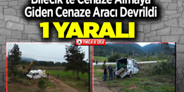 cenaze aracı devrildi