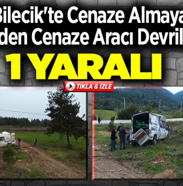 cenaze aracı devrildi