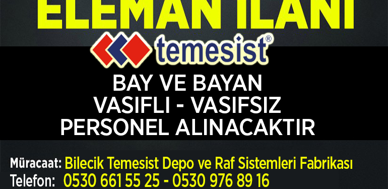 Temesist Depo & Raf Sistemleri (Eleman İlanı)