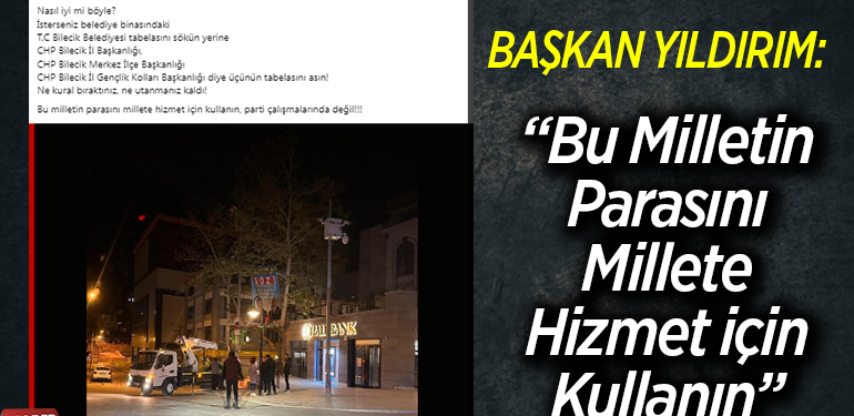 Başkan Yıldırım, “Bu milletin parasını millete hizmet için kullanın”