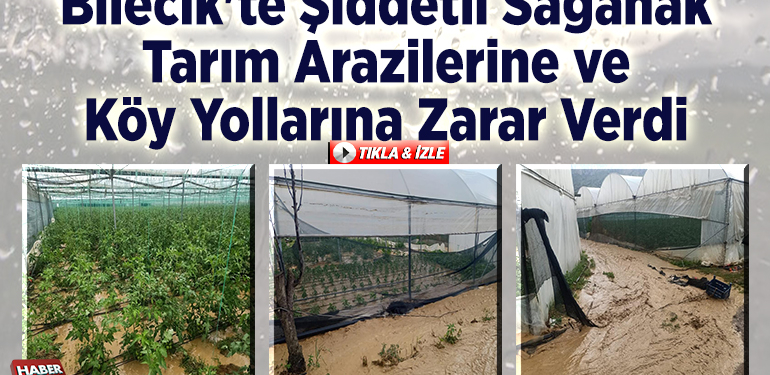 Bilecik’te şiddetli sağanak tarım arazilerine ve köy yollarına zarar verdi
