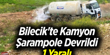 kamyon şarampole devrildi