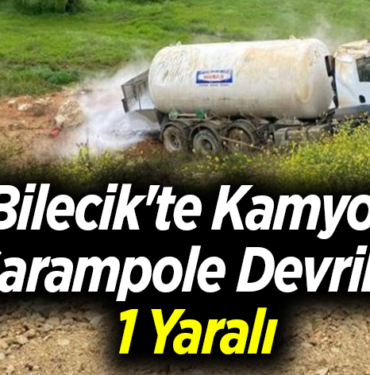 kamyon şarampole devrildi
