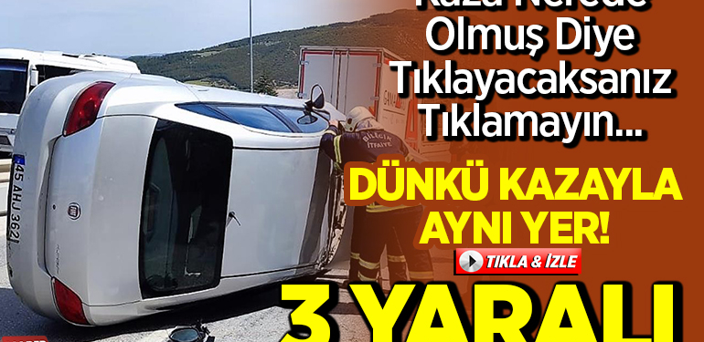 Bilecik’te devrilen otomobildeki 3 kişi yaralandı
