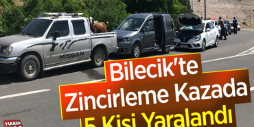 Bilecik'te zincirleme kazada 5 kişi yaralandı