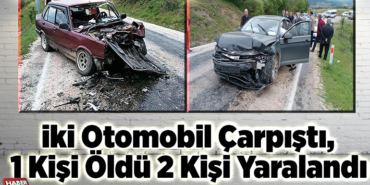 İki Otomobil Çarpıştı, 1 Kişi öldü 2 Kişi Yaralandı