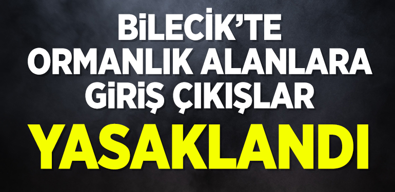 Bilecik’te ormanlık alanlara giriş çıkışlar yasaklandı