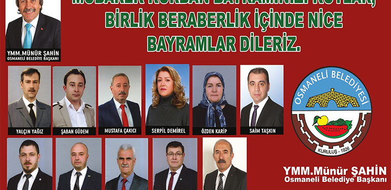 Başkan Münür Şahin’in Kurban Bayramı Tebriği