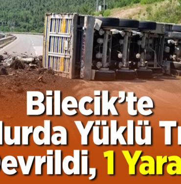 Hurda yüklü tır devrildi, 1 yaralı