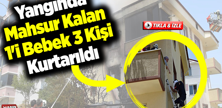 Bilecik’te yangında mahsur kalan 1’i bebek 3 kişi kurtarıldı