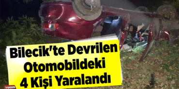 Bilecik'te devrilen otomobildeki 4 kişi yaralandı