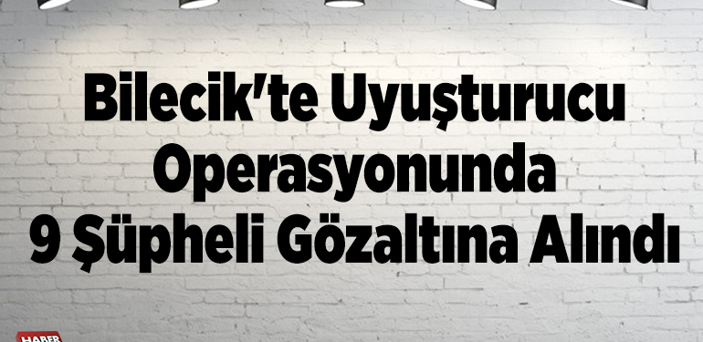 Bilecik’te uyuşturucu operasyonunda 9 şüpheli gözaltına alındı