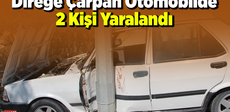 Direğe Çarpan Otomobilde 2 Kişi Yaralandı