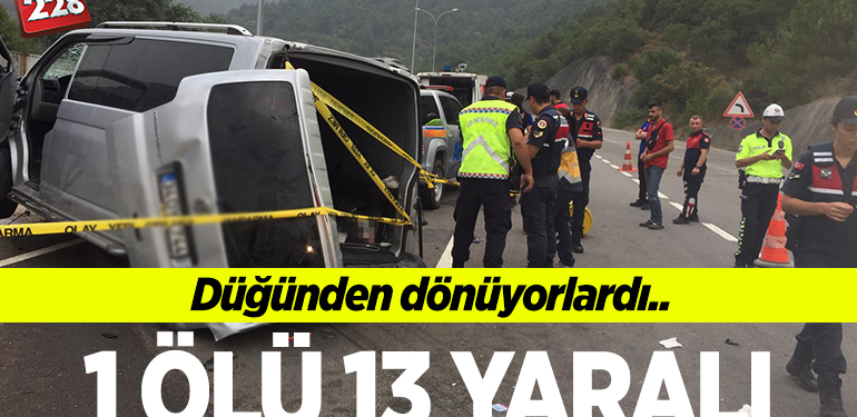 Bilecik’te düğün dönüşü trafik kazasında 1 kişi öldü, 13 kişi yaralandı