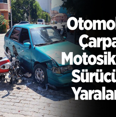 Otomobile çarpan motosikletin sürücüsü yaralandı