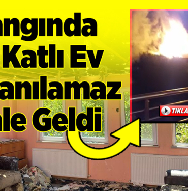 Yangında iki katlı ev kullanılamaz hale geldi