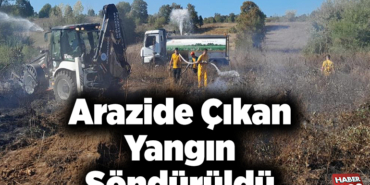 Arazide çıkan yangın söndürüldü