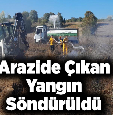 Arazide çıkan yangın söndürüldü
