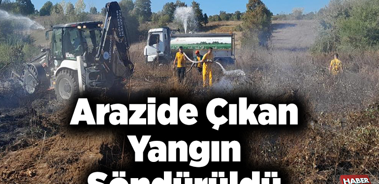 Arazide çıkan yangın söndürüldü
