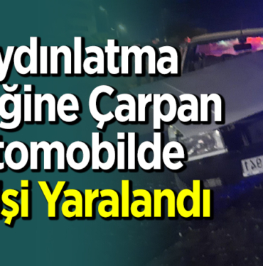 Aydınlatma Direğine Çarpan Otomobilde 2 Kişi Yaralandı