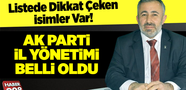 Bilecik AK Parti İl Başkanlığı yeni Yönetim Kurulu listesi