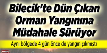dün çıkan orman yangınına müdahale sürüyor